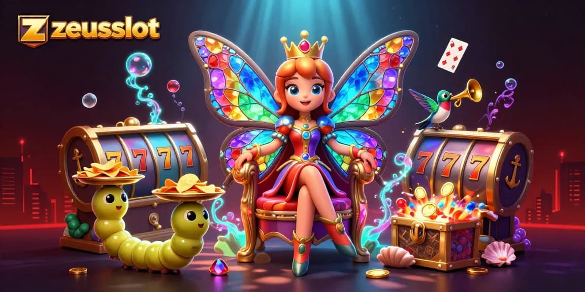 Spin to win with zeusslot in this vibrant 3D casino-themed illustration!