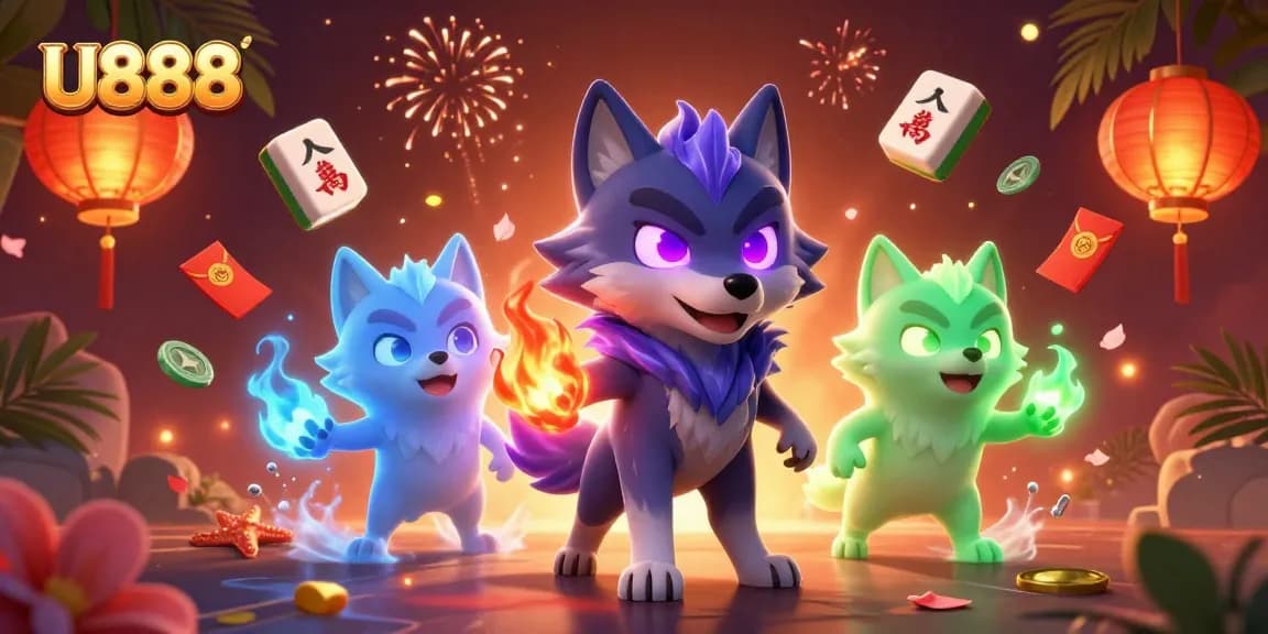 Experience thrilling gaming with U888's spectral characters and vibrant casino elements.