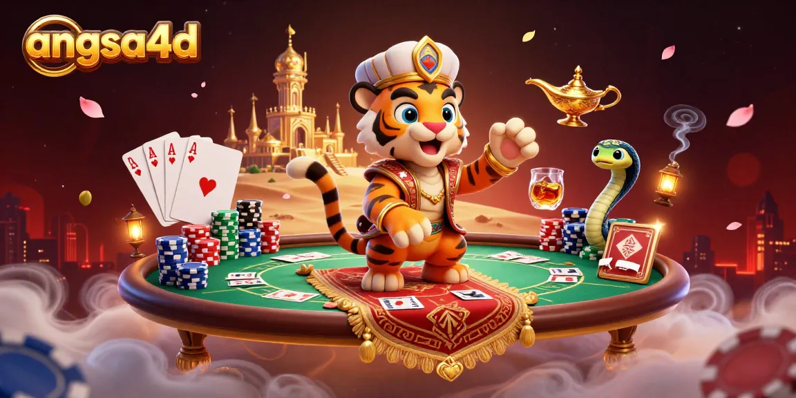 Experience angsa4d with a thrilling tiger sultan on a poker chip carpet under a starry sky.