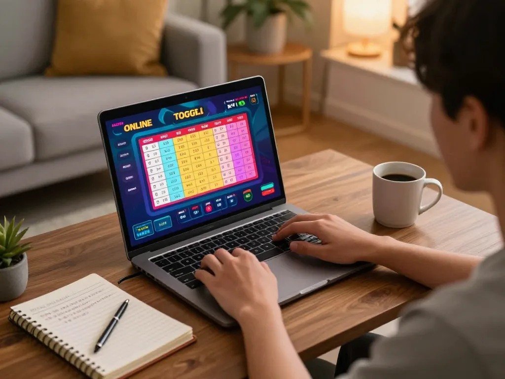 Engaging in togel online gaming from home with live results and strategic notes for better odds.