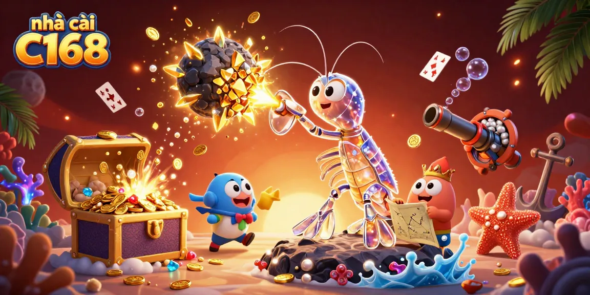 Engage with nhà cái C168 as the galactic samurai mantis shrimp bursts through asteroids, symbolizing thrilling online casino action.