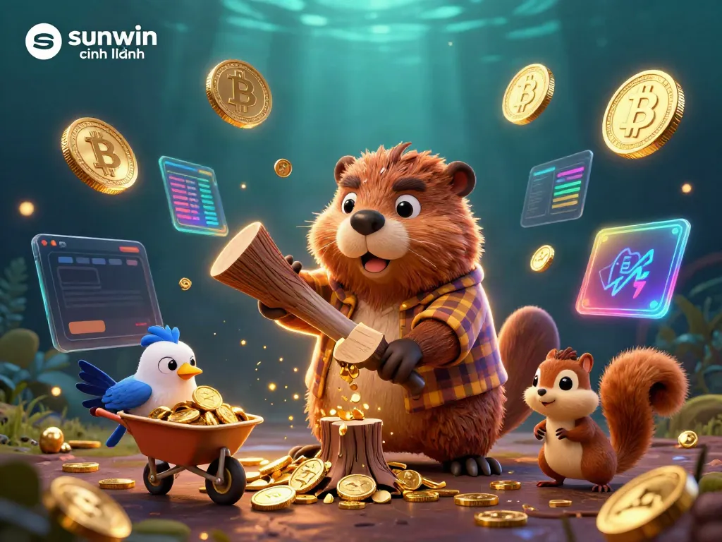 Experience exciting gameplay at sunwin chính hãng with golden coins raining in this vibrant casino scene.