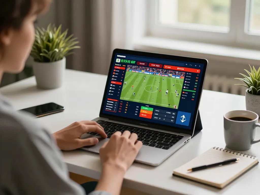 Placing strategic bets with NET88 on a tablet in a cozy home office setting.