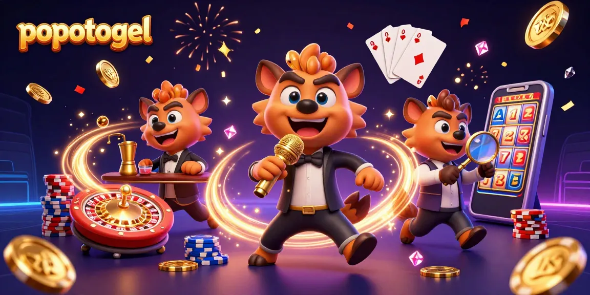 Experience the excitement of popotogel with animated hyenas in a vibrant casino scene.