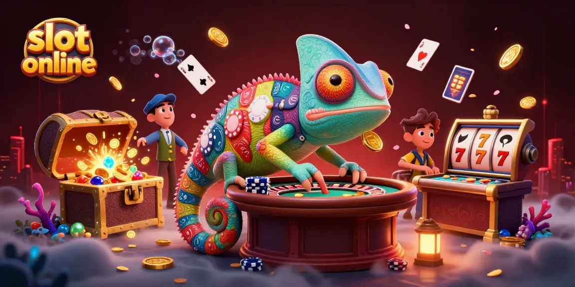 Menghadirkan slot online yang menggiurkan dengan kasino 3D kartun chameleon yang dinamis dan elemen permainan yang riuh.