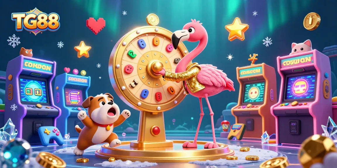 Experience winning moments at TG88 with this vibrant casino-themed illustration, showcasing excitement and gaming energy.