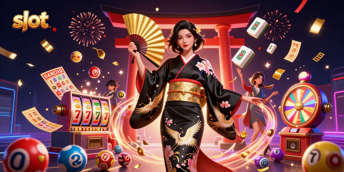 Spin and win with slot machines in a vibrant, festive 3D casino scene packed with action.