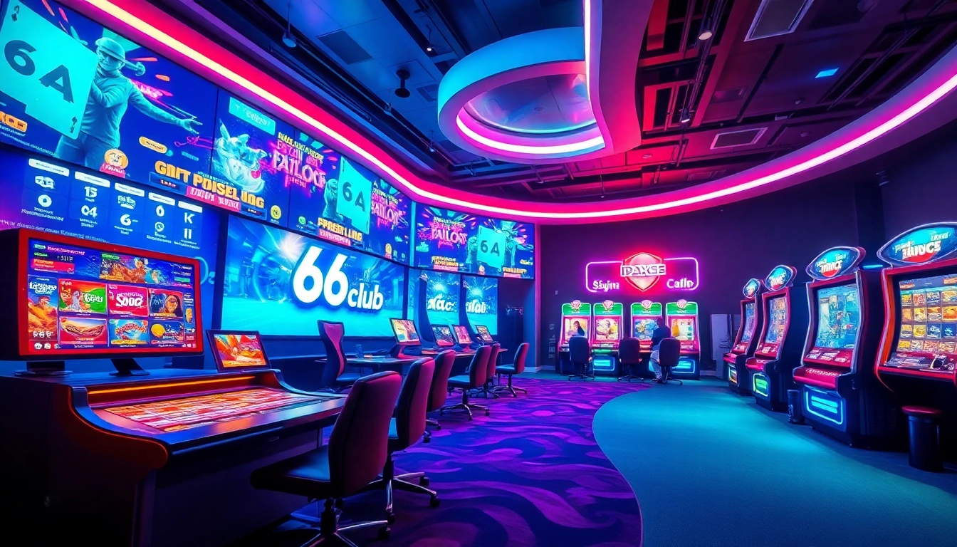 Experience the thrilling online gaming environment of 66 club, highlighting casino games and betting excitement.