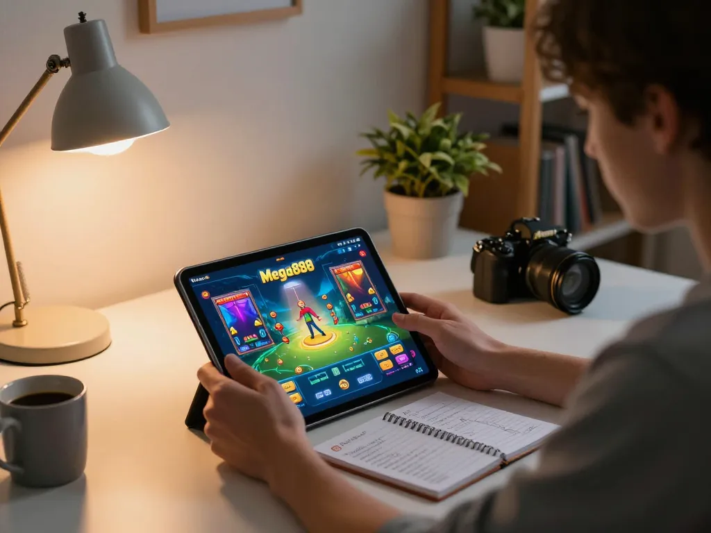Experience free credit mega888 while engaging in online gaming from a cozy home office setting.