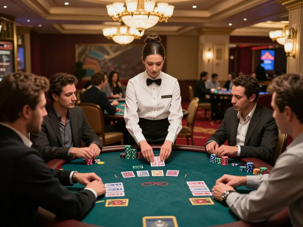Players at a blackjack table making strategic moves during a thrilling game at megaplus88 casino