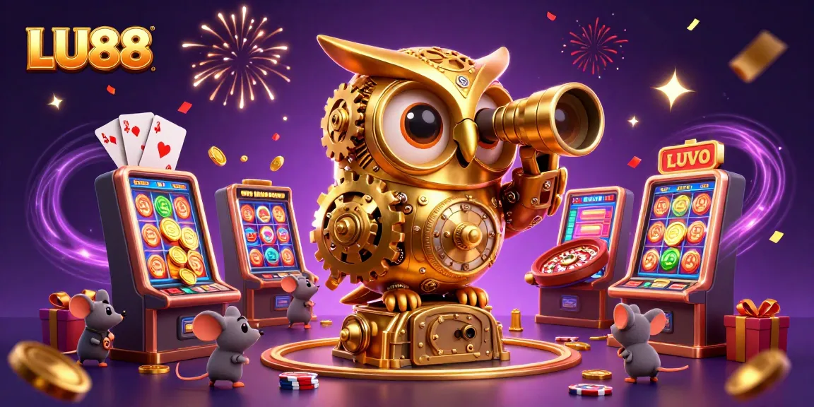 LU88 players experiencing rich casino excitement in a vibrant 3D illustration with stunning details.