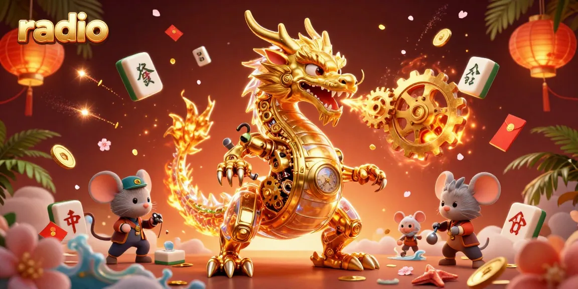 Experience thrilling gaming at radio's finest casino featuring a golden dragon and exciting visuals.