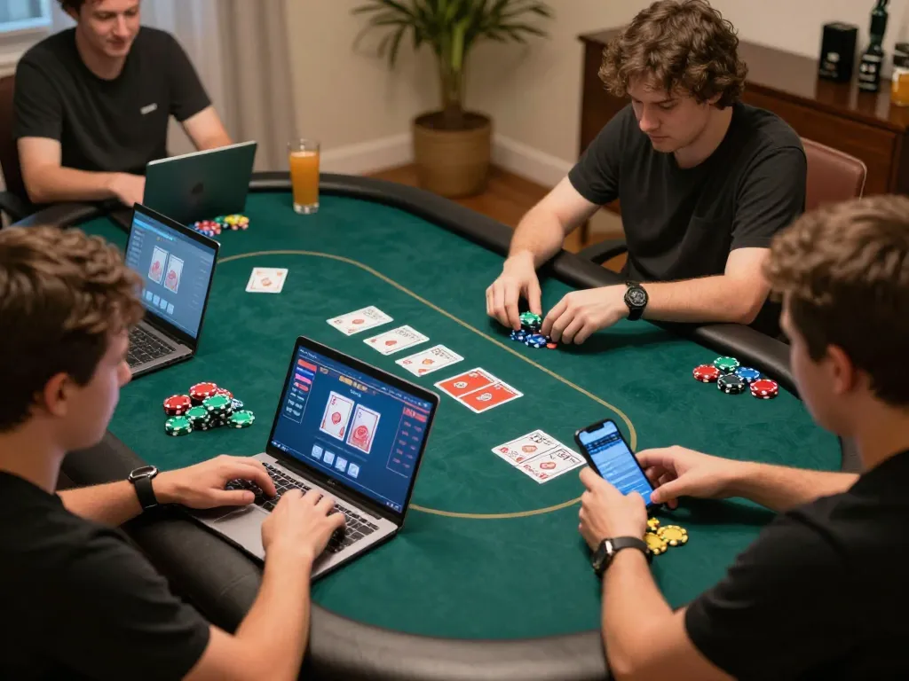 Players enjoy strategic poker gameplay on TG88 platform, showcasing engaging online casino experience