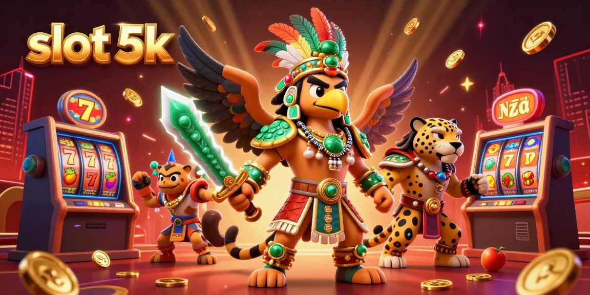 Experience thrilling gameplay and big wins with the slot 5k; featuring vibrant symbols amidst excitement.