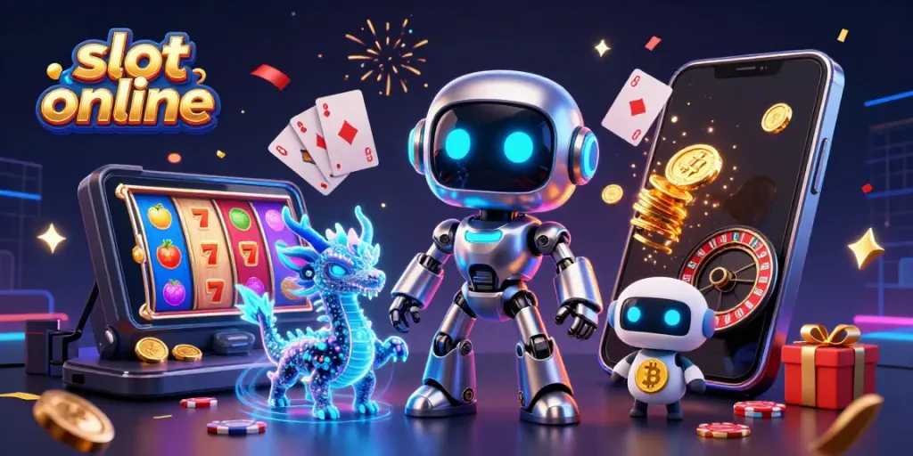 Permainan slot online yang seru dengan karakter kartun 3D futuristik di pusatnya.