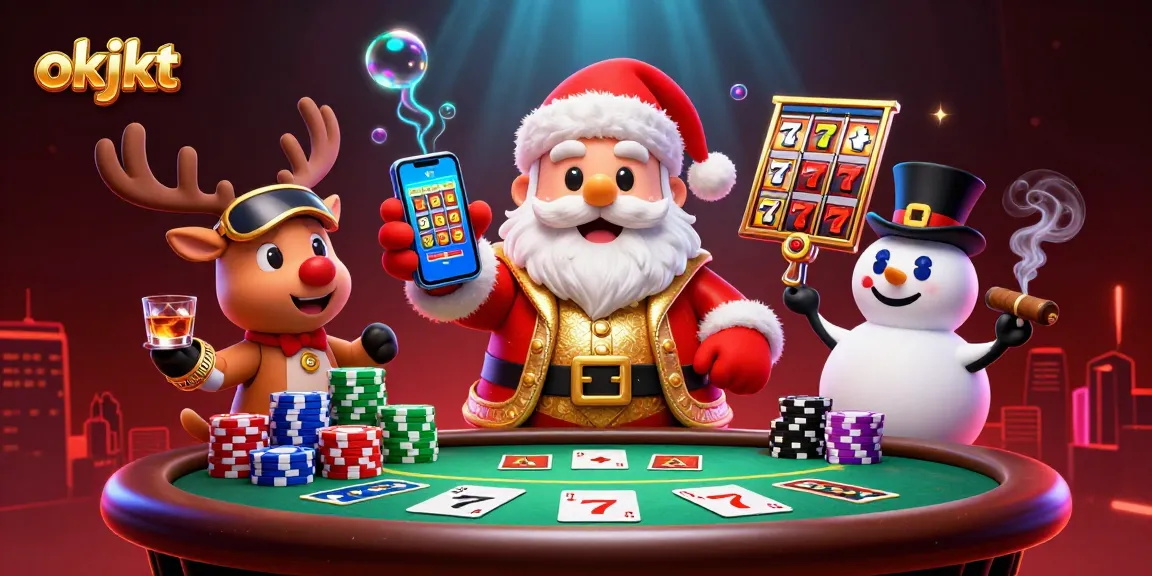 Menangkan jackpot dengan okjkt di kasino yang meriah bersama Santa, rusa, dan salju!