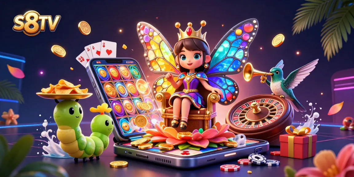 S8TV elevates your betting experience with rich visuals of a vibrant gaming scene and slot excitement.