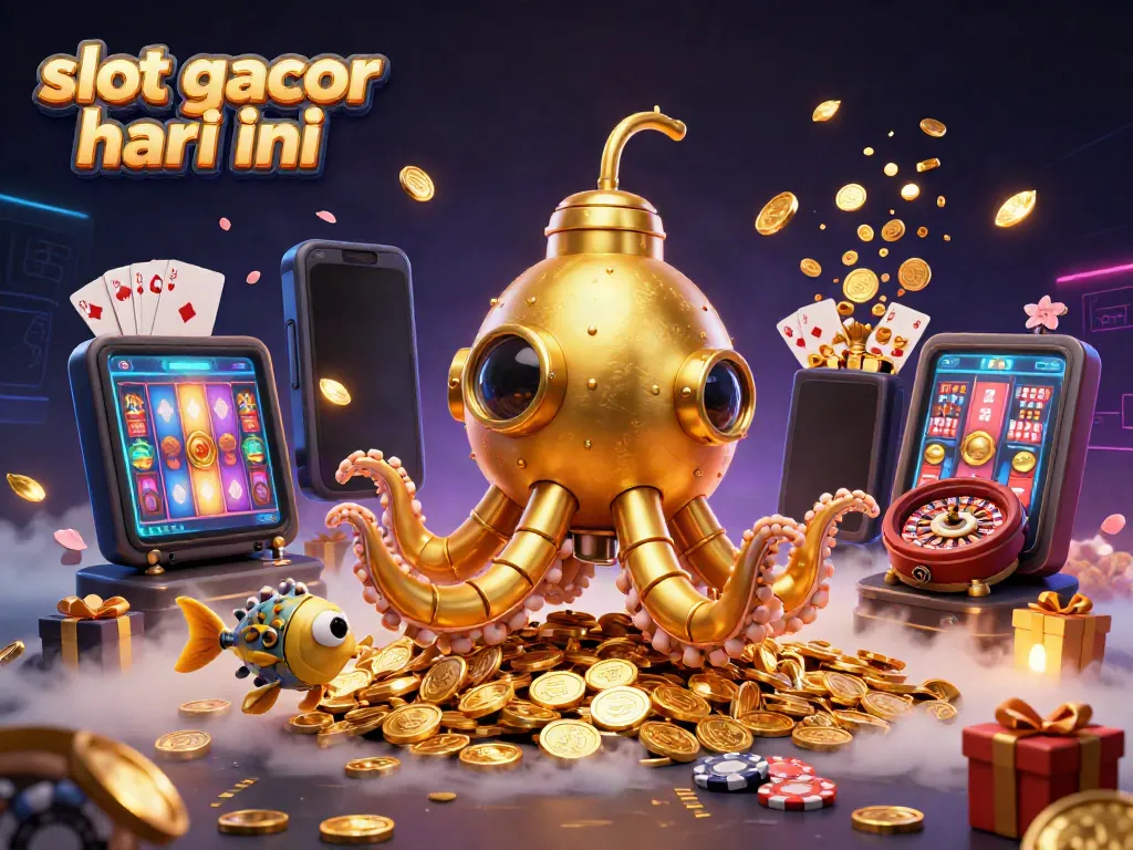 Saat bermain slot gacor hari ini, kraken emas dan ikan mekanis muncul bersama permainan slot yang berputar.