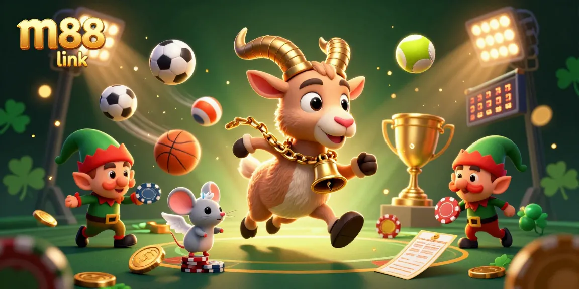 Engage in thrilling bets at M88 link with lively casino characters and festive elements.
