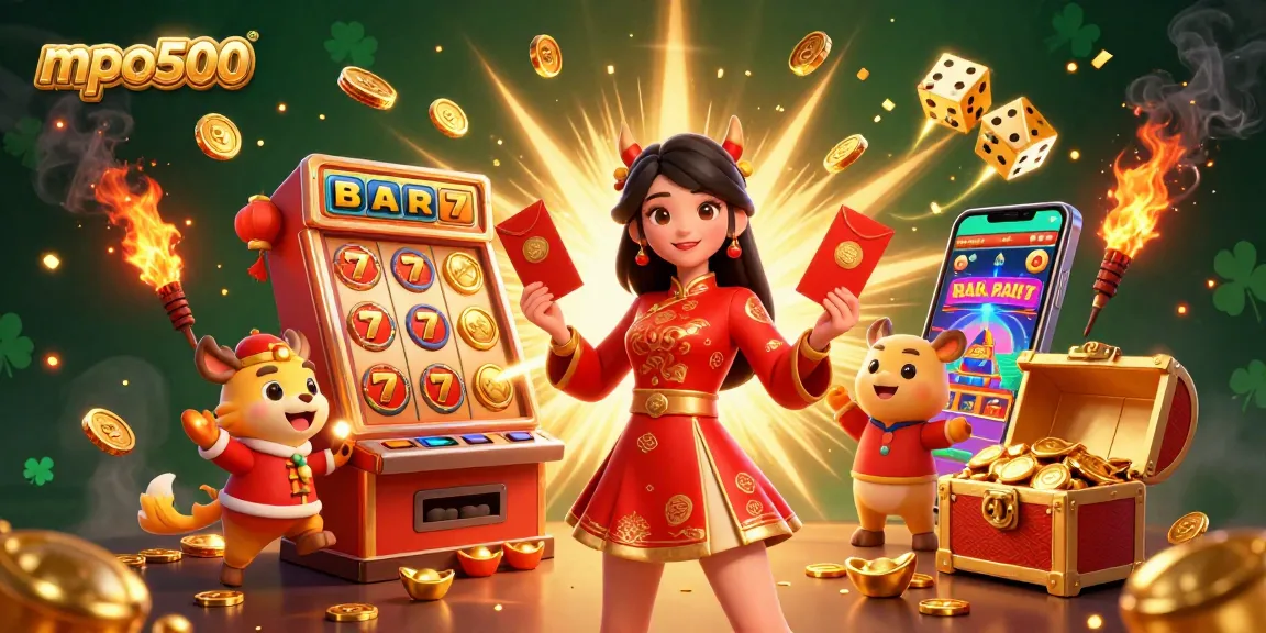Engage with mpo500's exciting casino experience featuring vibrant characters amidst dynamic gaming elements.