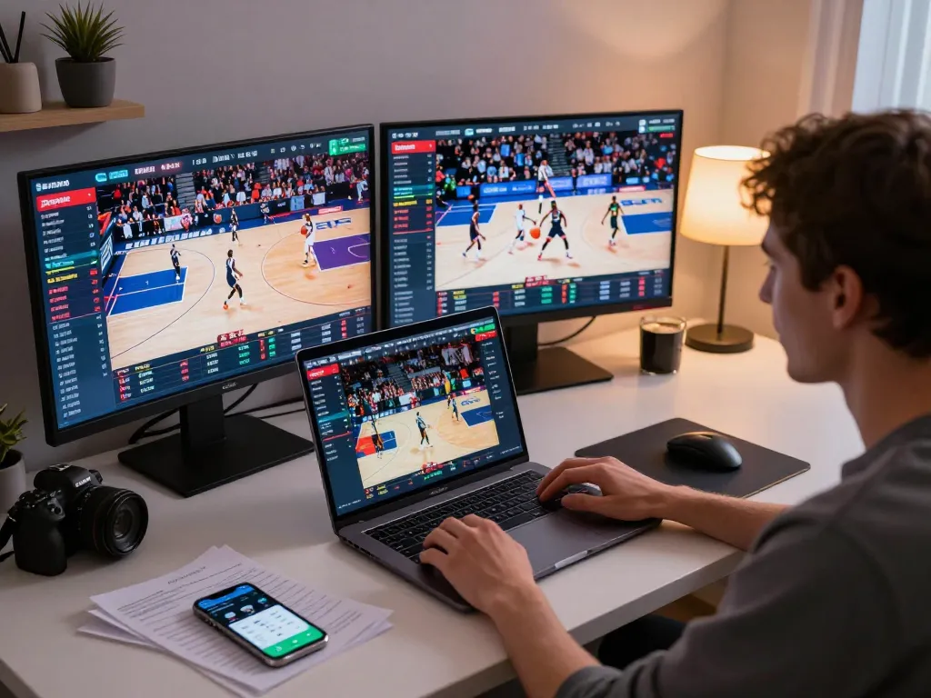 Engaging moment at nhà cái 88aa showing online sports betting on multiple screens with live matches.