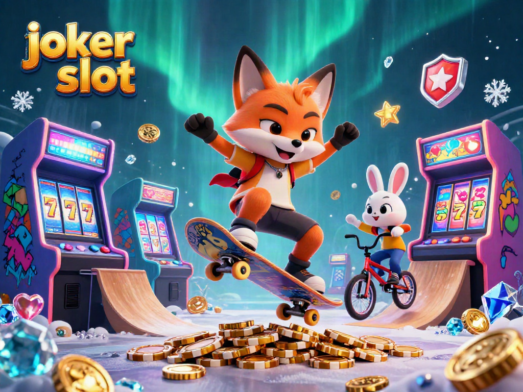 Menangkan joker slot dengan ilustrasi ceria dari karakter kartun di kasino yang dinamis.