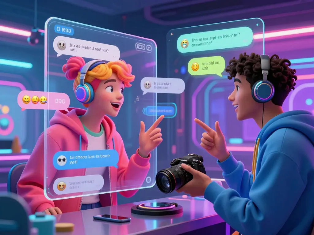 Exciting NSFW AI interaction with vibrant character designs and lively chat displays.