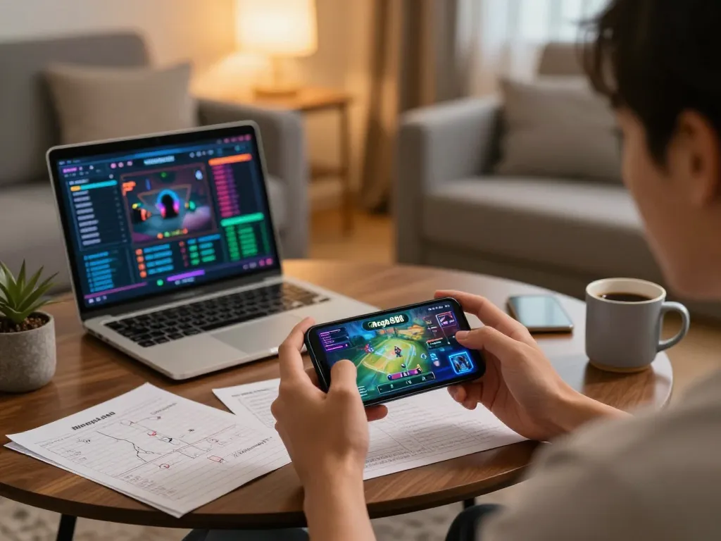 Mega888 apk application displayed on a smartphone during exciting online gaming session at home.