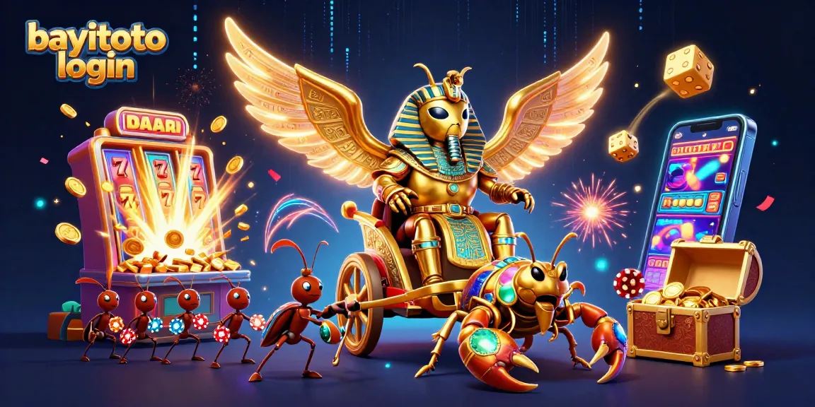 Engage with bayitoto login through a vibrant casino illustration featuring gaming elements and excitement.