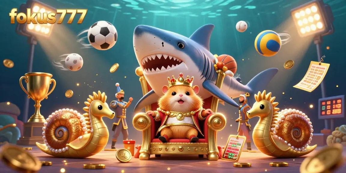 Experience thrilling gameplay with fokus777 in an exciting casino scene featuring vibrant sports elements.