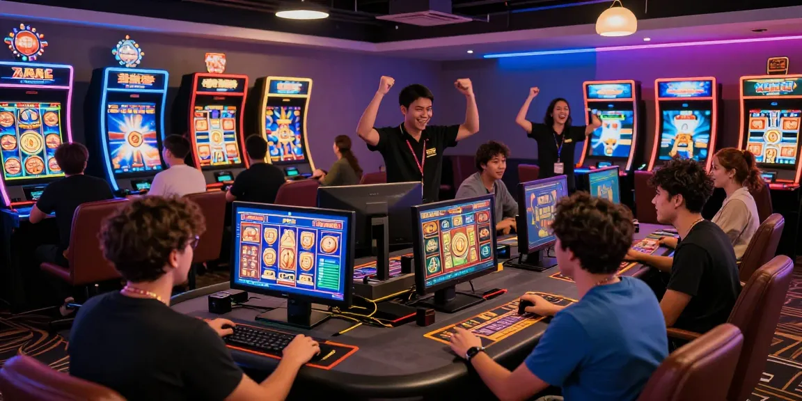 Engaging scene at https://gamebaidoithuong.is/ showcasing diverse gamers enjoying vibrant online gaming experiences in a digital casino.
