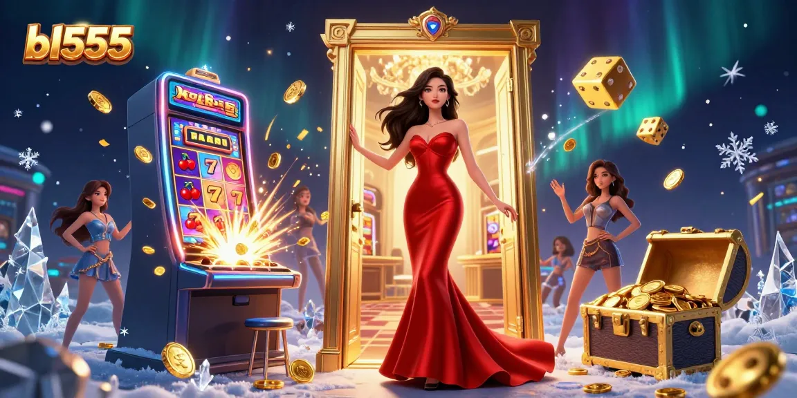 Experience stunning gameplay with bl555 in a vibrant casino setting, featuring a glamorous Asian host.