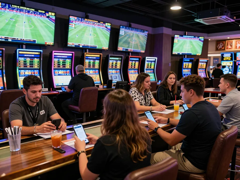 Engaging sports betting scene showing excitement around link fly88 for an interactive gambling experience.