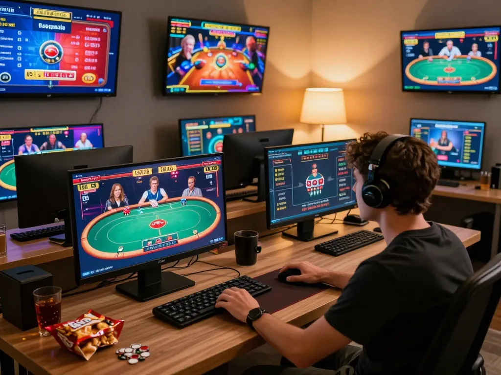 Engaging in online casino gameplay with Sun win platform on multiple screens, showcasing exciting betting experiences