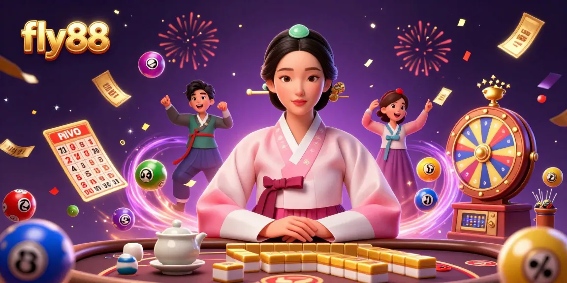 Experience the excitement of fly88 with a vibrant scene showcasing festive lottery elements and Asian traditions.