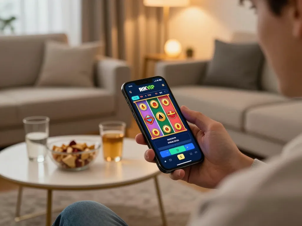 Engaging with RIKVIP mobile app for exciting slot games while relaxing at home