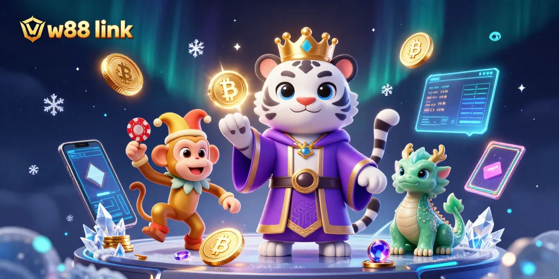 Experience seamless gaming with the w88 link, featuring a vibrant casino atmosphere and dynamic characters.