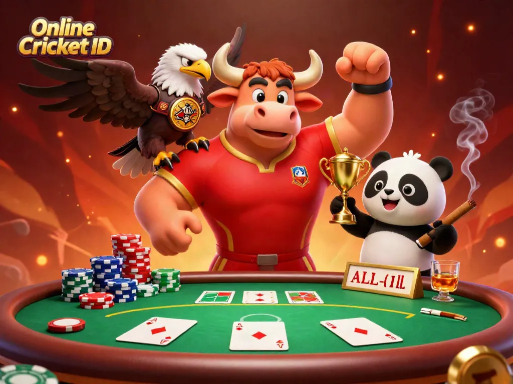 Experience the thrilling world of cricket betting with a dynamic 3D scene featuring an Online Cricket ID at the heart of the action.