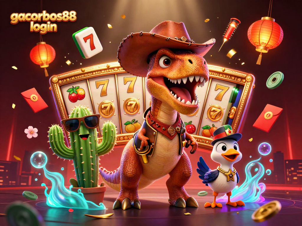 Gacorbos88 login to win big with this thrilling 3D illustrated casino scene
