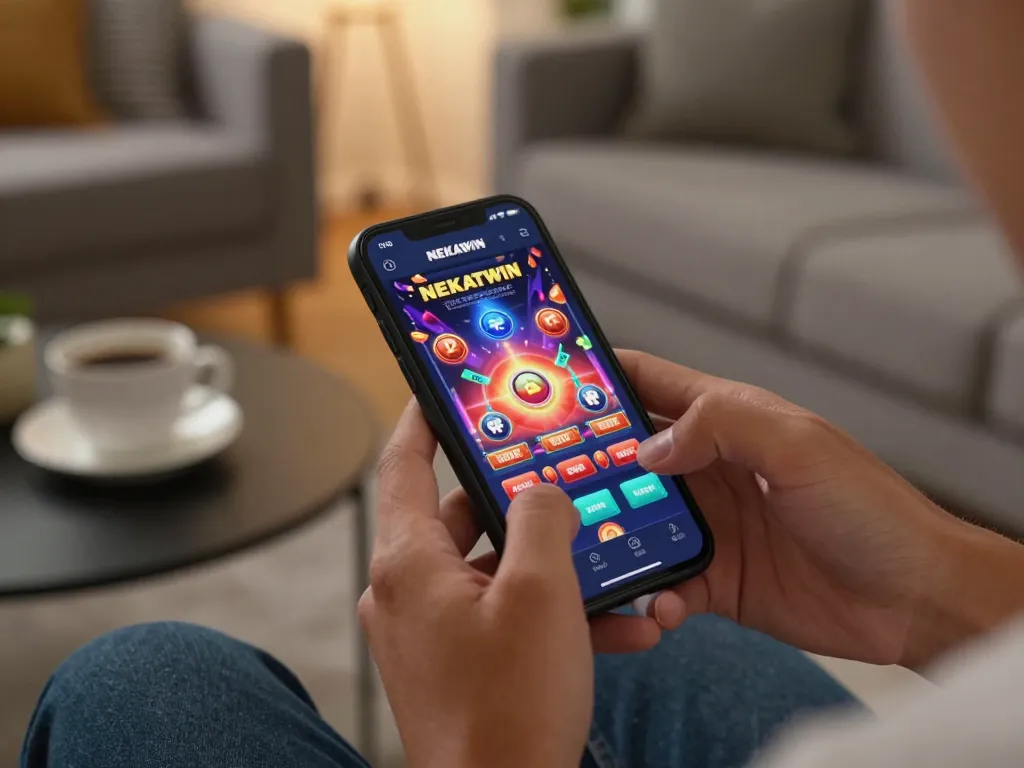 Engaging with NEKATWIN link alternatif on mobile app for an immersive gaming experience.