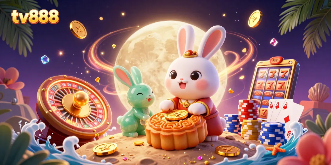 Engage in thrilling gameplay with TV888, showcasing vibrant poker chips and glowing coins.