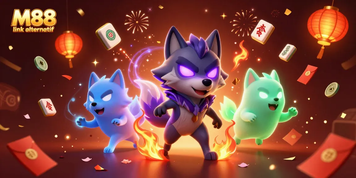 Engage with M88 link alternatif for ghostly wolf betting excitement in an energetic casino scene.