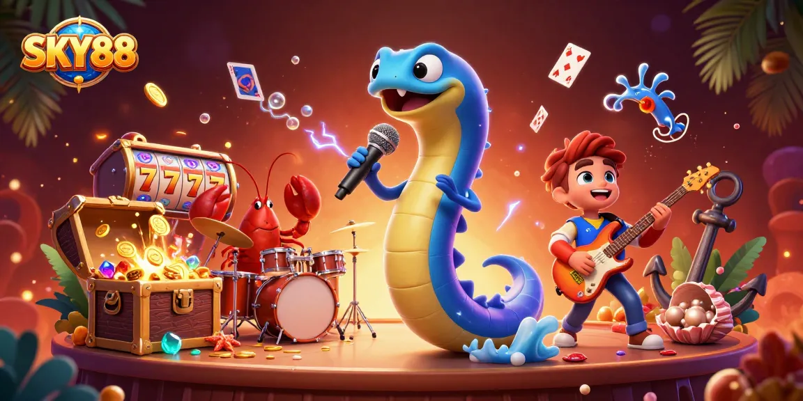Engage with thrilling gameplay at SKY88 with a lively underwater casino scene and rich visual details.