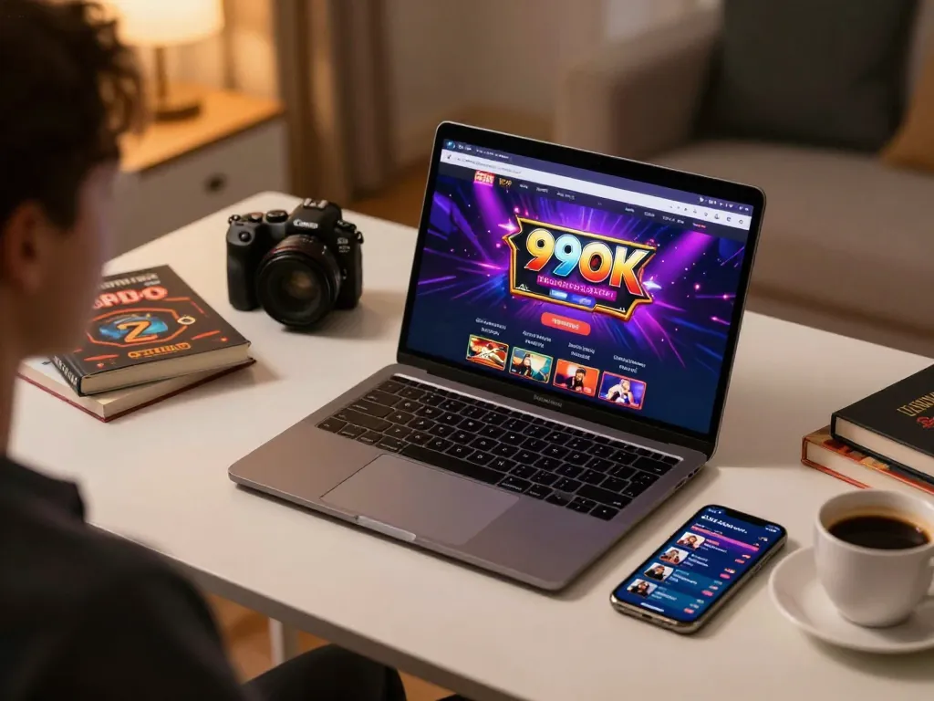 Person engaging in online casino gaming on 99OK platform, showcasing strategic betting at home.