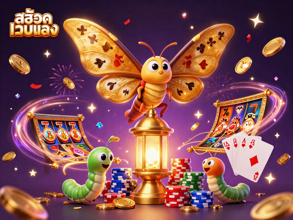 Experience thrilling gameplay in สล็อตเว็บตรง with vibrant casino scenes filled with golden coins and lucky 7s.