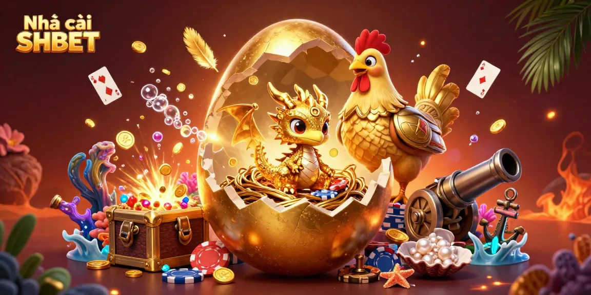 Engage in thrilling games at Nhà cái SHBET with vibrant visuals featuring gold elements and poker chips.