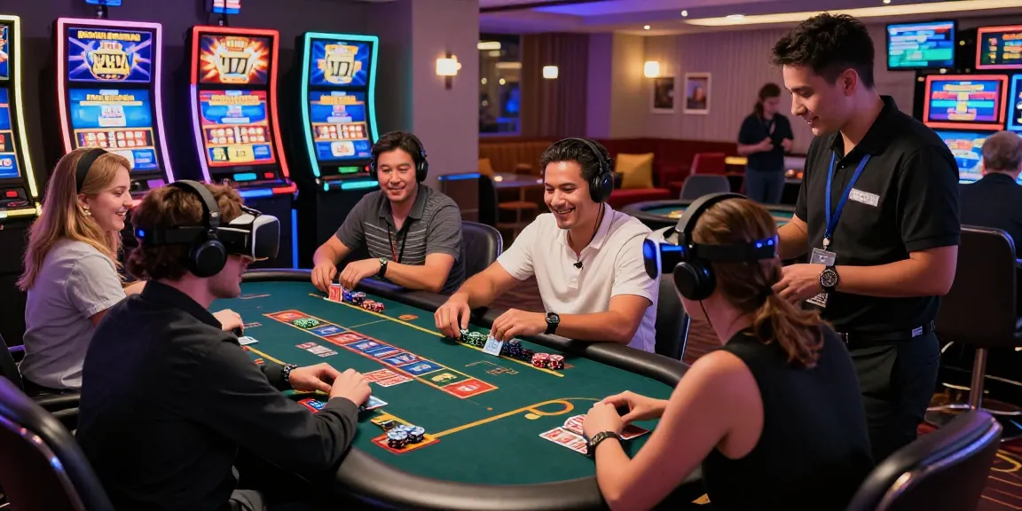 Players engaging in gaming at credit card casinos showcasing options like https://eviz.org.uk with vibrant slot machines and friendly dealers.