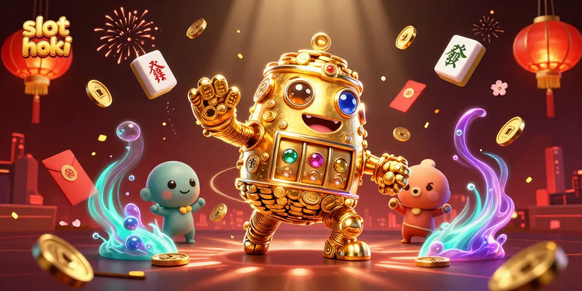 Engage with slot hoki in an exciting casino scene featuring golden golem and dynamic elements.