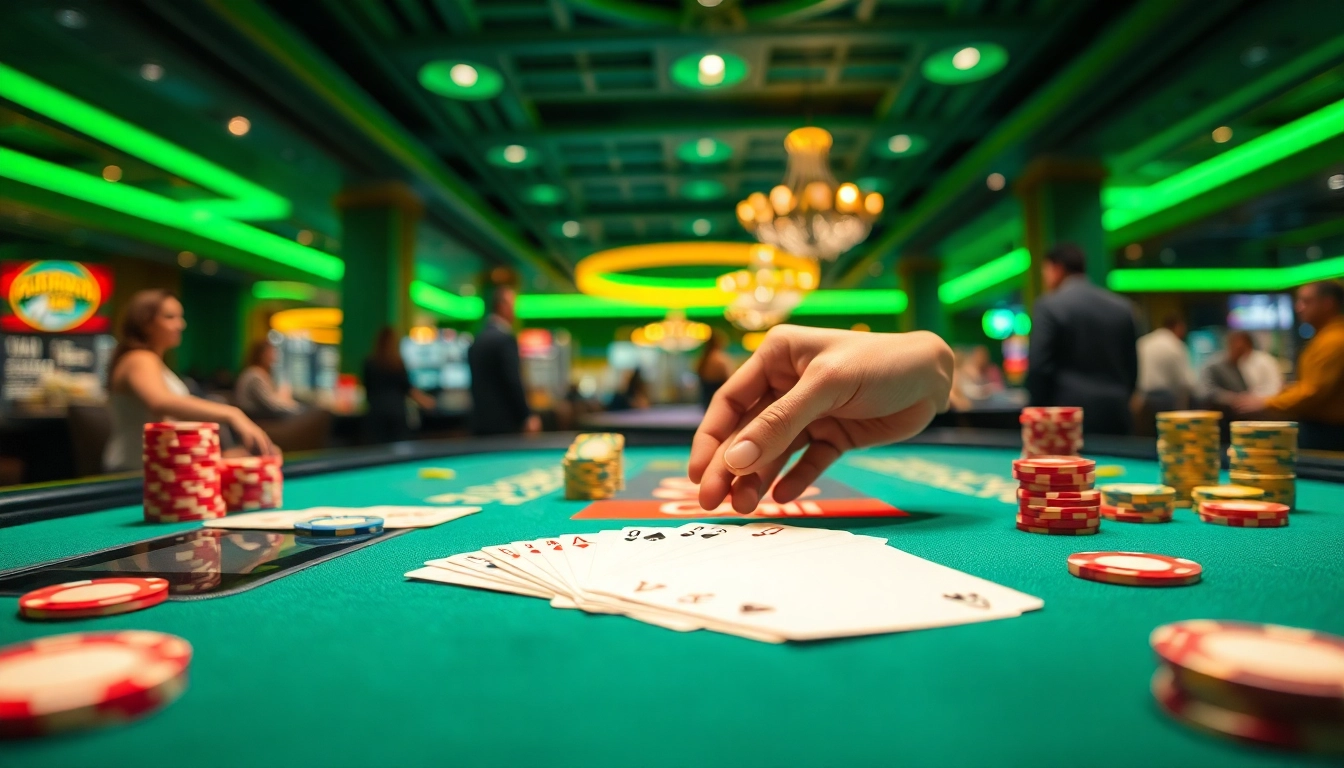Engaging Blackjack Casino scene with cards and chips, inviting players to join the excitement.