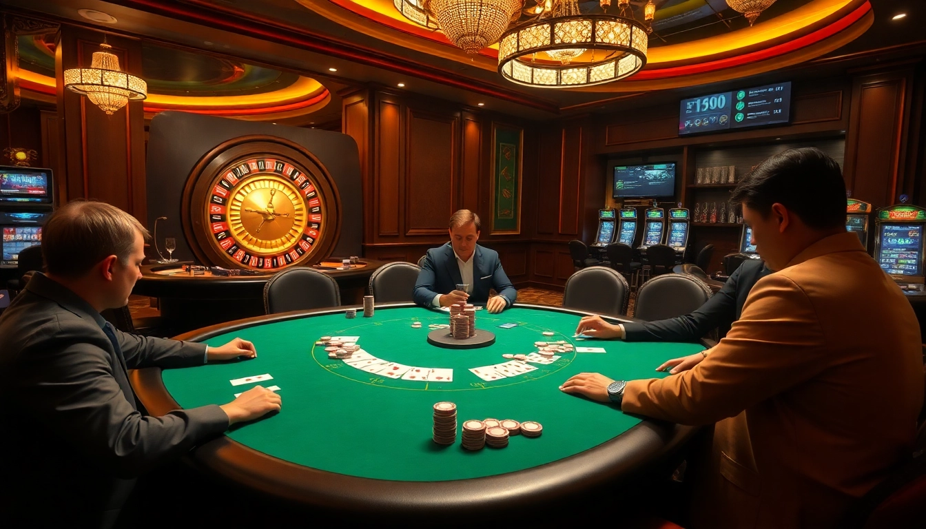 Professional poker gameplay at https://23win8b.com/ featuring vibrant chips and cards.